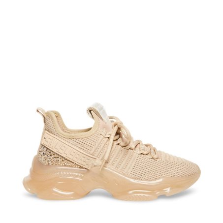 Beige Steve Madden Maxima Women's Sneakers | PH 618916CA